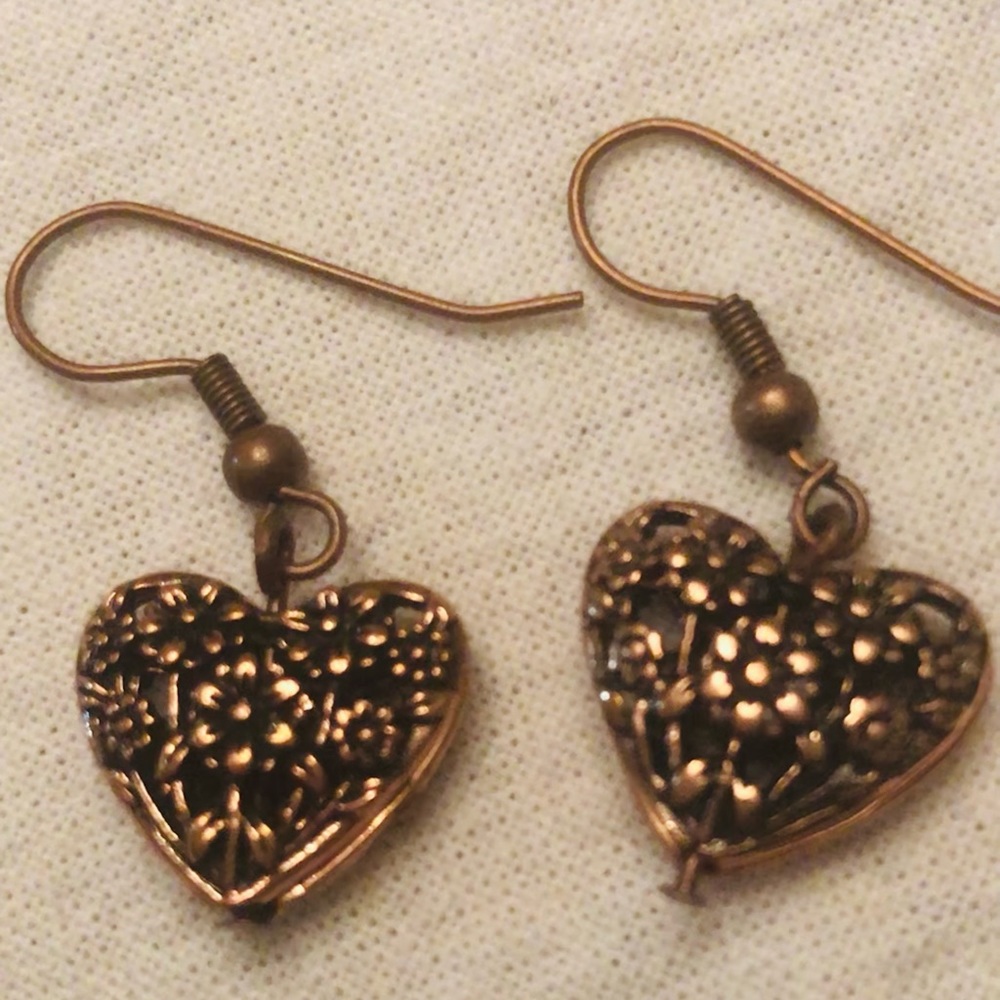 Earrings. Copper color, pierced drop earrings. NWOT